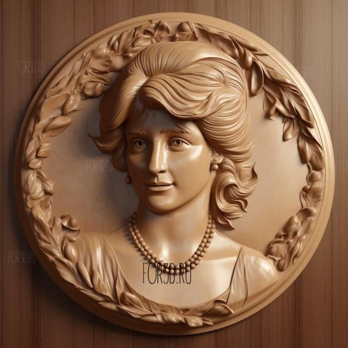 Princess Diana 2 stl model for CNC